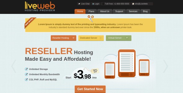 liveweb-wordpress-web-hosting-template