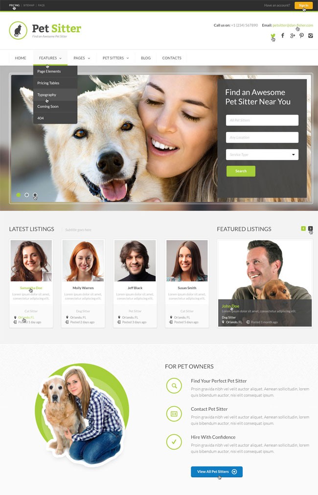 petsitter-job-board-responsive-wordpress-theme