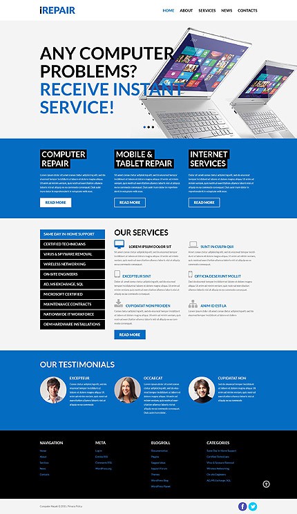 Computer Repair Services WordPress Theme