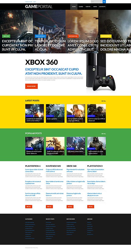 Video Games WordPress Theme